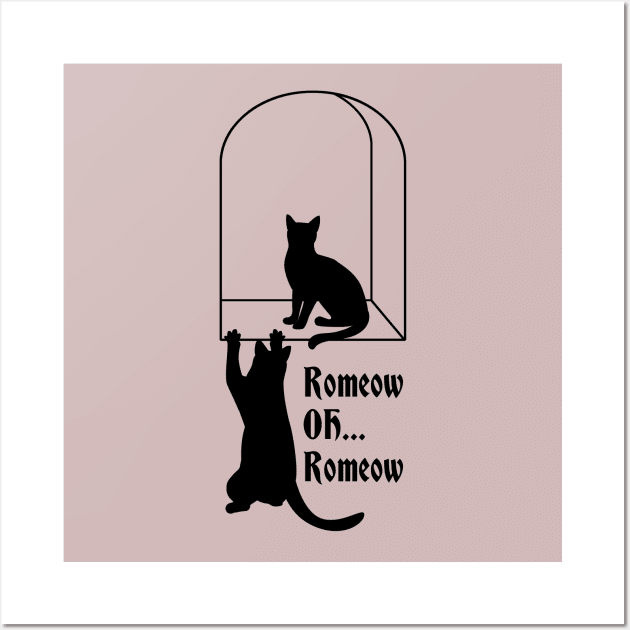 Romeow and Mewliet. William Shakespeare Romeo And Juliet Black Cat Lovers Wall Art by Ichaku